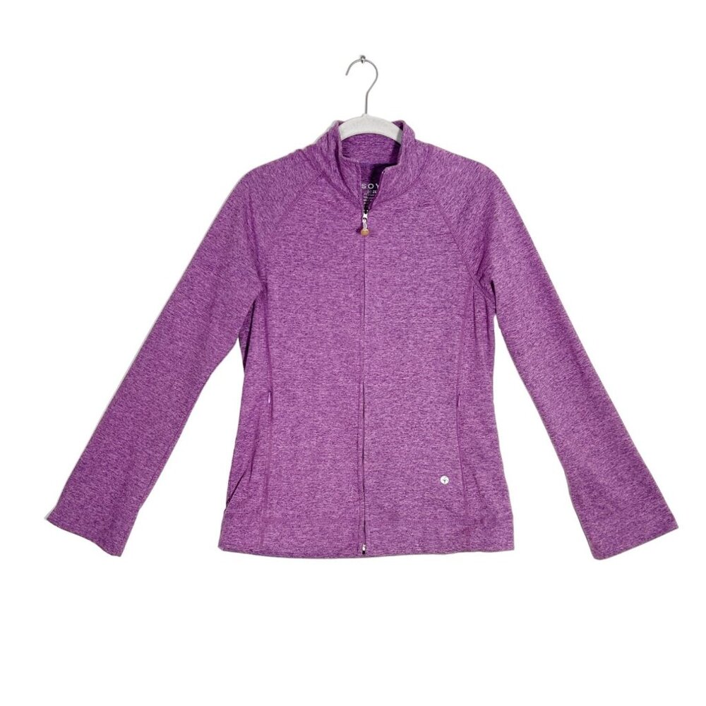 Soybu Zen Fit Women's Activewear Full Zip Jacket in Purple - Size M